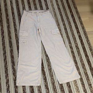 American Eagle Outfitters Tan Wide Leg Cargo Jeans